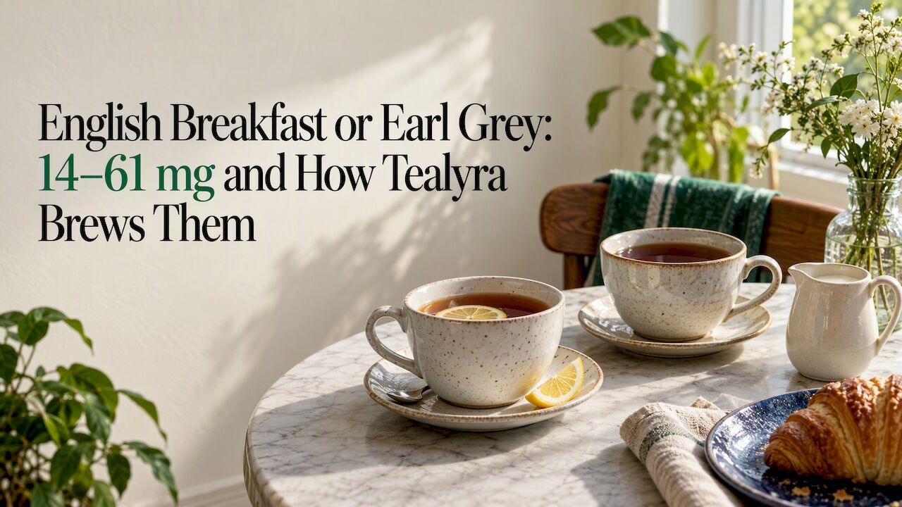 English Breakfast and Earl Grey tea cups